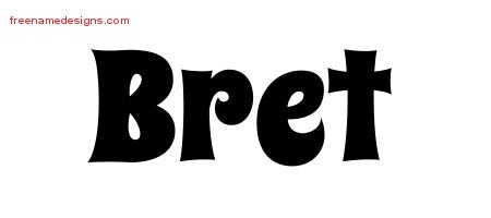 Bret Groovy Name Tattoo Designs
