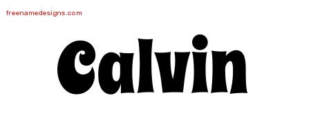 Calvin Groovy Name Tattoo Designs