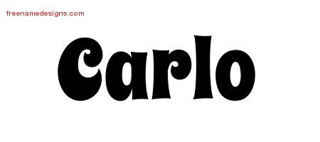 Carlo Groovy Name Tattoo Designs