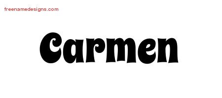 Carmen Groovy Name Tattoo Designs
