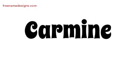 Carmine Groovy Name Tattoo Designs