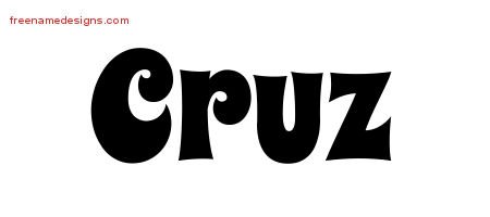 Cruz Groovy Name Tattoo Designs