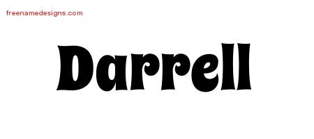Darrell Groovy Name Tattoo Designs