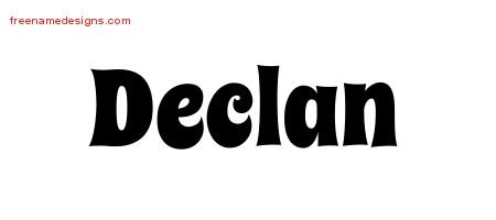 Declan Groovy Name Tattoo Designs