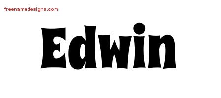 Edwin Groovy Name Tattoo Designs