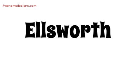 Ellsworth Groovy Name Tattoo Designs