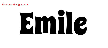 Emile Groovy Name Tattoo Designs