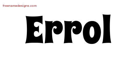 Errol Groovy Name Tattoo Designs