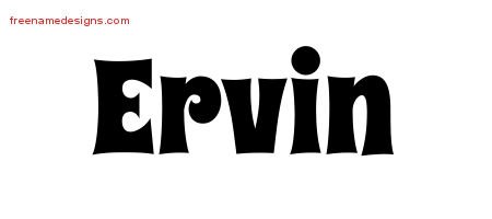 Ervin Groovy Name Tattoo Designs