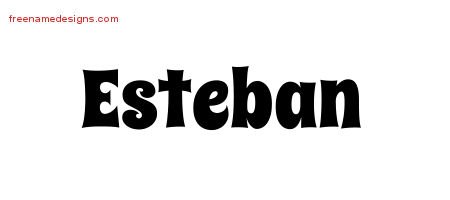 Esteban Groovy Name Tattoo Designs