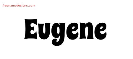 Eugene Groovy Name Tattoo Designs
