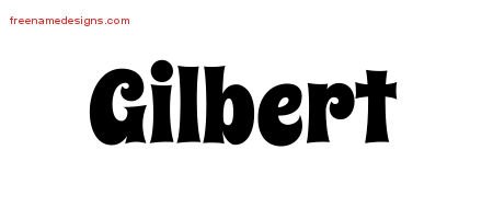 Gilbert Groovy Name Tattoo Designs