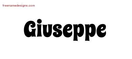 Giuseppe Groovy Name Tattoo Designs