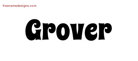Grover Groovy Name Tattoo Designs