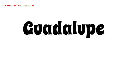 Guadalupe Groovy Name Tattoo Designs
