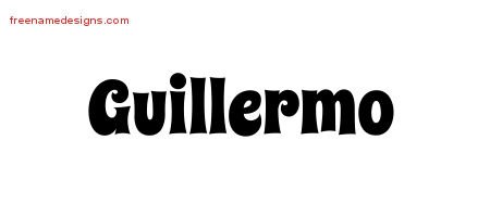 Guillermo Groovy Name Tattoo Designs