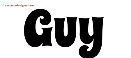 Guy Groovy Name Tattoo Designs