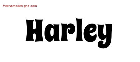 Harley Groovy Name Tattoo Designs