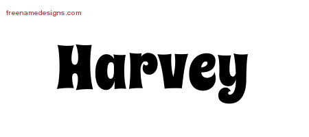 Harvey Groovy Name Tattoo Designs