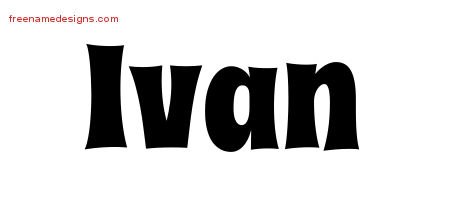 Ivan Groovy Name Tattoo Designs