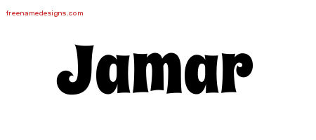 Jamar Groovy Name Tattoo Designs