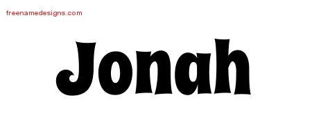 Jonah Groovy Name Tattoo Designs