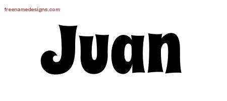 Juan Groovy Name Tattoo Designs