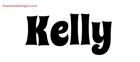 Kelly Groovy Name Tattoo Designs
