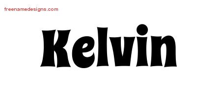 Kelvin Groovy Name Tattoo Designs