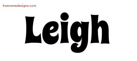 Leigh Groovy Name Tattoo Designs