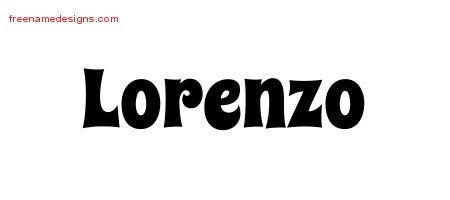 Lorenzo Groovy Name Tattoo Designs