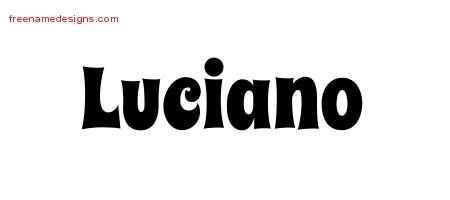 Luciano Groovy Name Tattoo Designs
