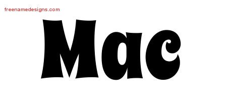 Mac Groovy Name Tattoo Designs