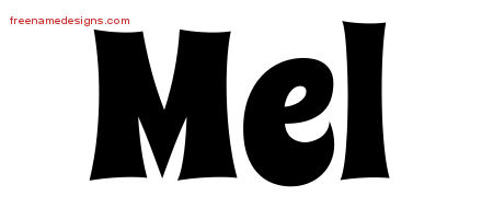 Mel Groovy Name Tattoo Designs