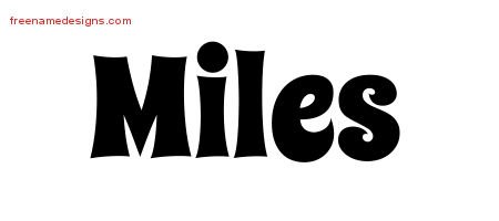 Miles Groovy Name Tattoo Designs