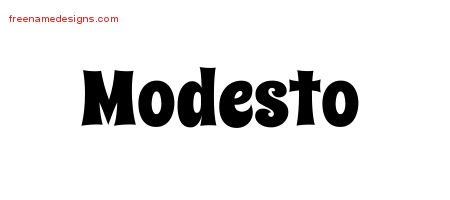 Modesto Groovy Name Tattoo Designs