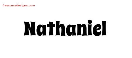 Nathaniel Groovy Name Tattoo Designs