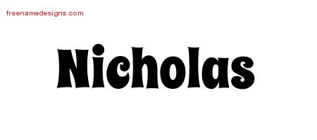 Nicholas Groovy Name Tattoo Designs