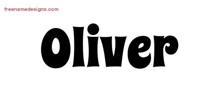 Oliver Groovy Name Tattoo Designs
