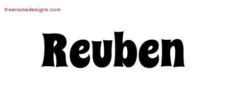 Reuben Groovy Name Tattoo Designs