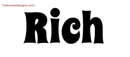 Rich Groovy Name Tattoo Designs