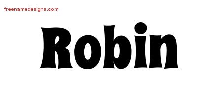 Robin Groovy Name Tattoo Designs