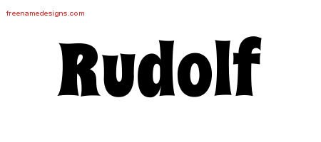 Rudolf Groovy Name Tattoo Designs