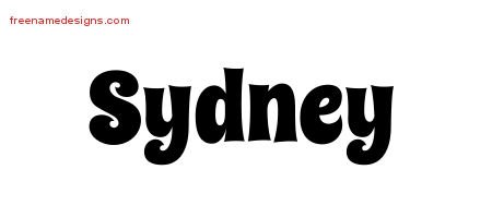 Sydney Groovy Name Tattoo Designs