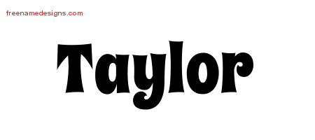Taylor Groovy Name Tattoo Designs