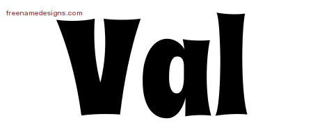 Val Groovy Name Tattoo Designs