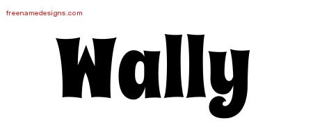 Wally Groovy Name Tattoo Designs