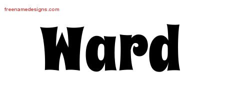 Ward Groovy Name Tattoo Designs