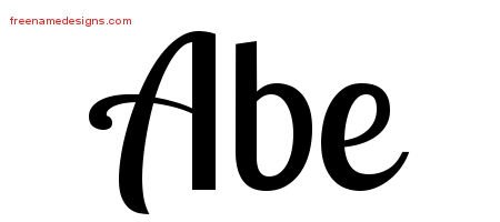 Abe Handwritten Name Tattoo Designs