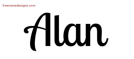 Alan Handwritten Name Tattoo Designs